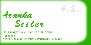 aranka seiler business card